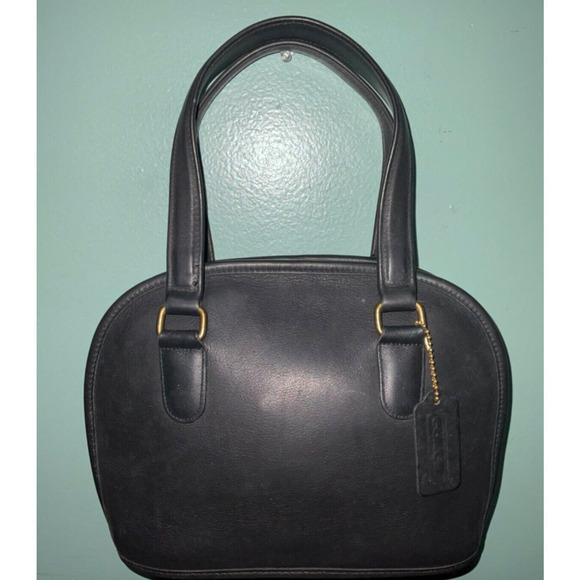 COACH VINTAGE Petit Pelham Zip BLACK LEATHER DOMED BAG 9959 Made In USA - Picture 16 of 16